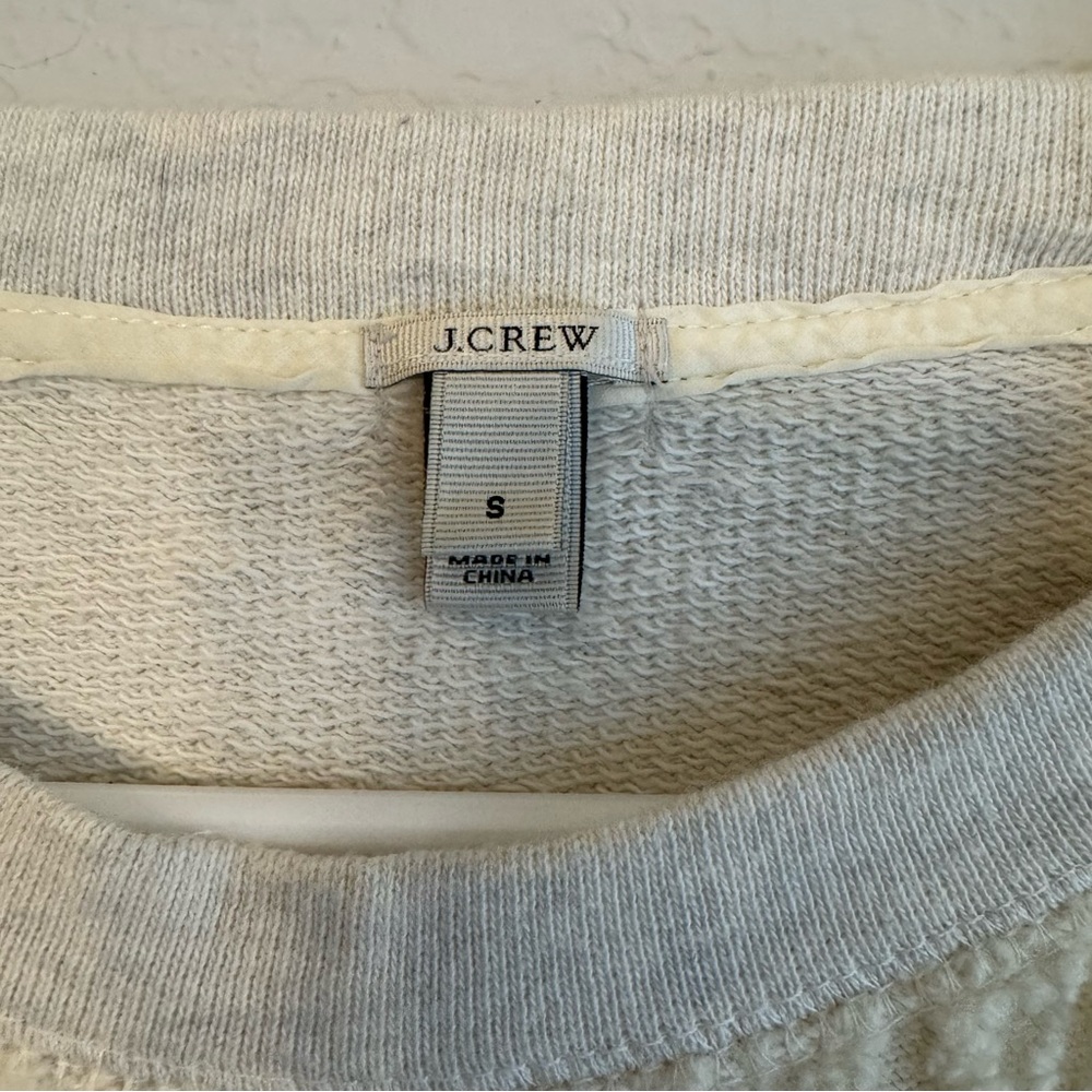 J. Crew Gray and Cream Textured Sweater Small - Picture 4 of 5